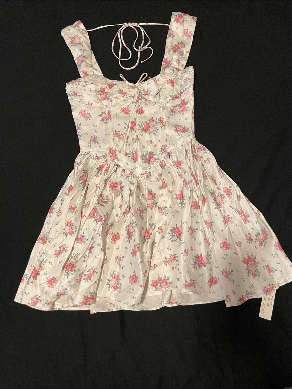 White floral mini dress
